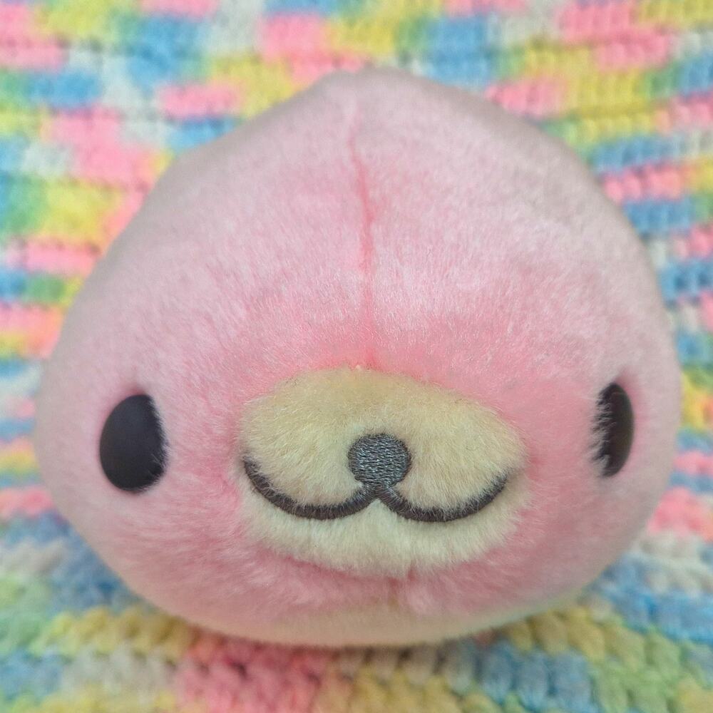 Vintage San-X Mamegoma Pink Seal Plush Japan Kawaii Stuffed Animal Pre-2010
